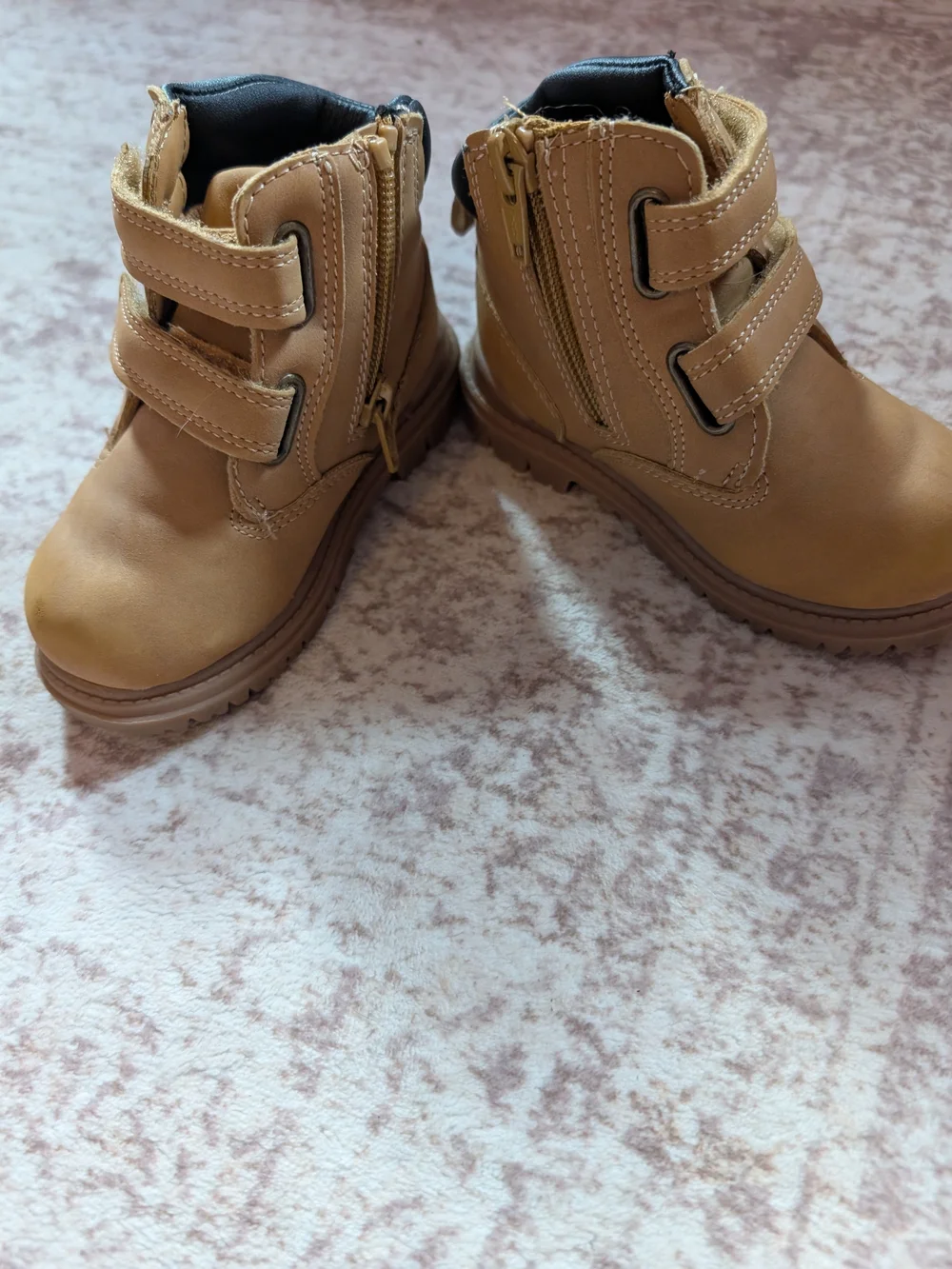 wander nation Tan Double-Strap Kids Ankle Boots